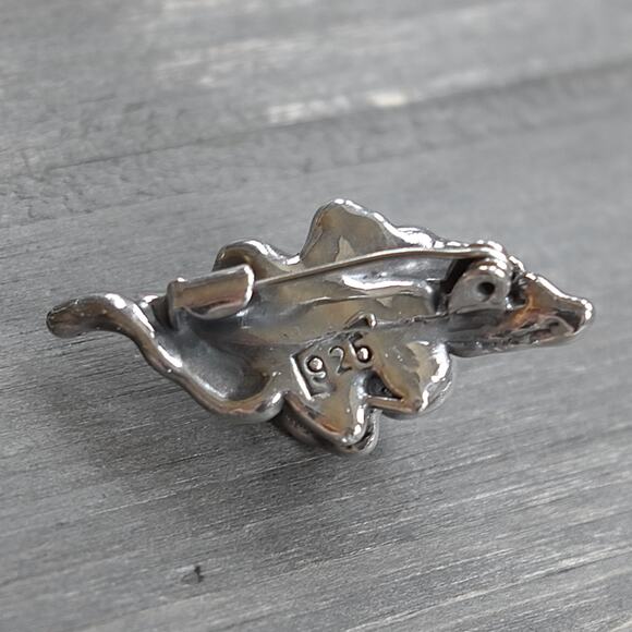 Vintage 925 Sterling Silver Flower Brooch Pin Small 3D Stamped Floral Daisy 3.7g - Picture 7 of 8